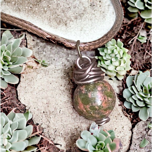 5 For $25💫Wrapped Unakite Stone Pendant Necklace - Picture 1 of 6